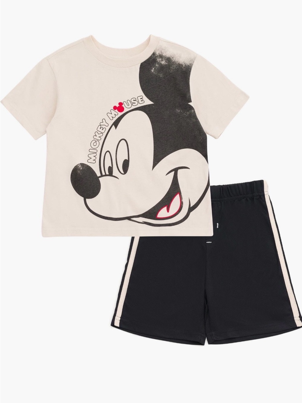 Disney Mickey Mouse Cream and Black Short Set